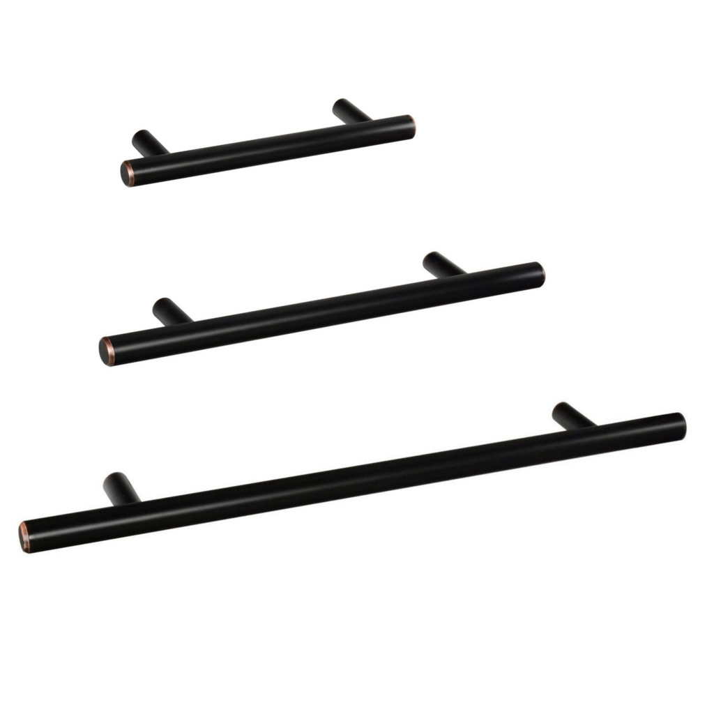 T-Bar "European" Oil-Rubbed Bronze Round Drawer Pulls and Knobs - Forge Hardware Studio
