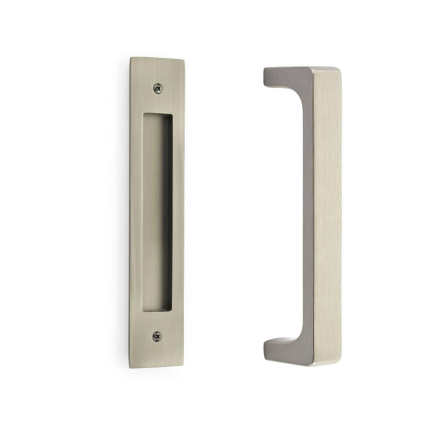 Door Flush Pull and Handle Front and Back Hardware for Interior Doors - Brass Cabinet Hardware 