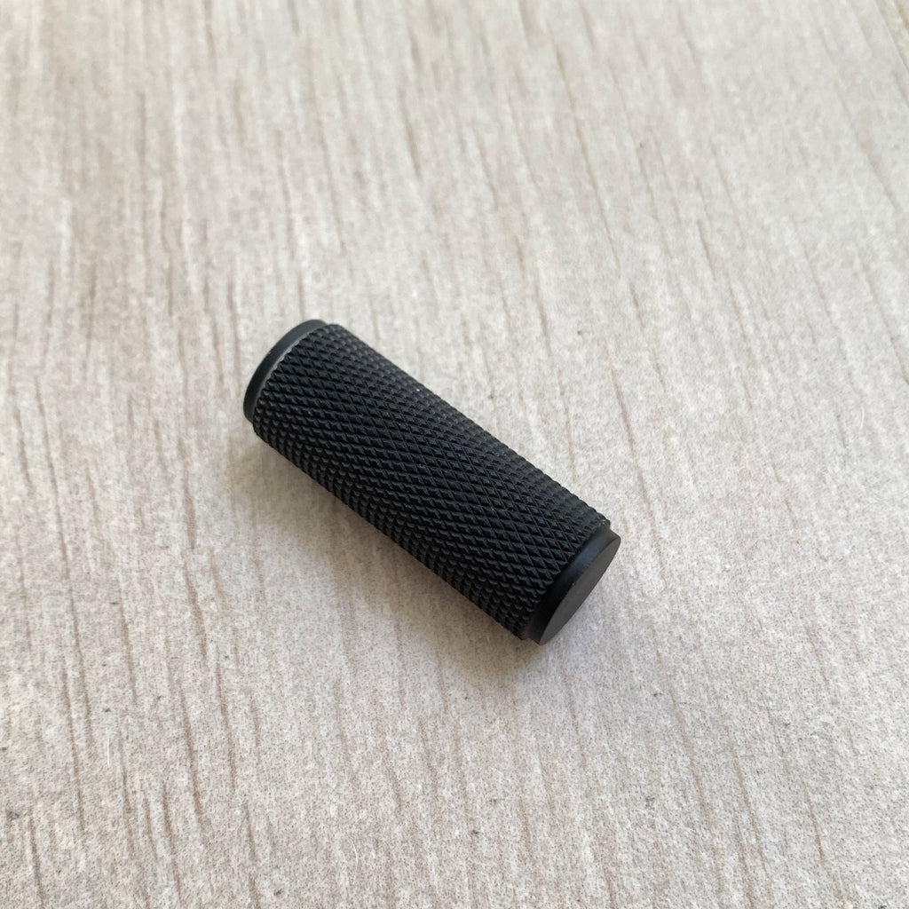 Matte Black Solid "Texture" Knurled Drawer Pulls and Knobs - Brass Cabinet Hardware 