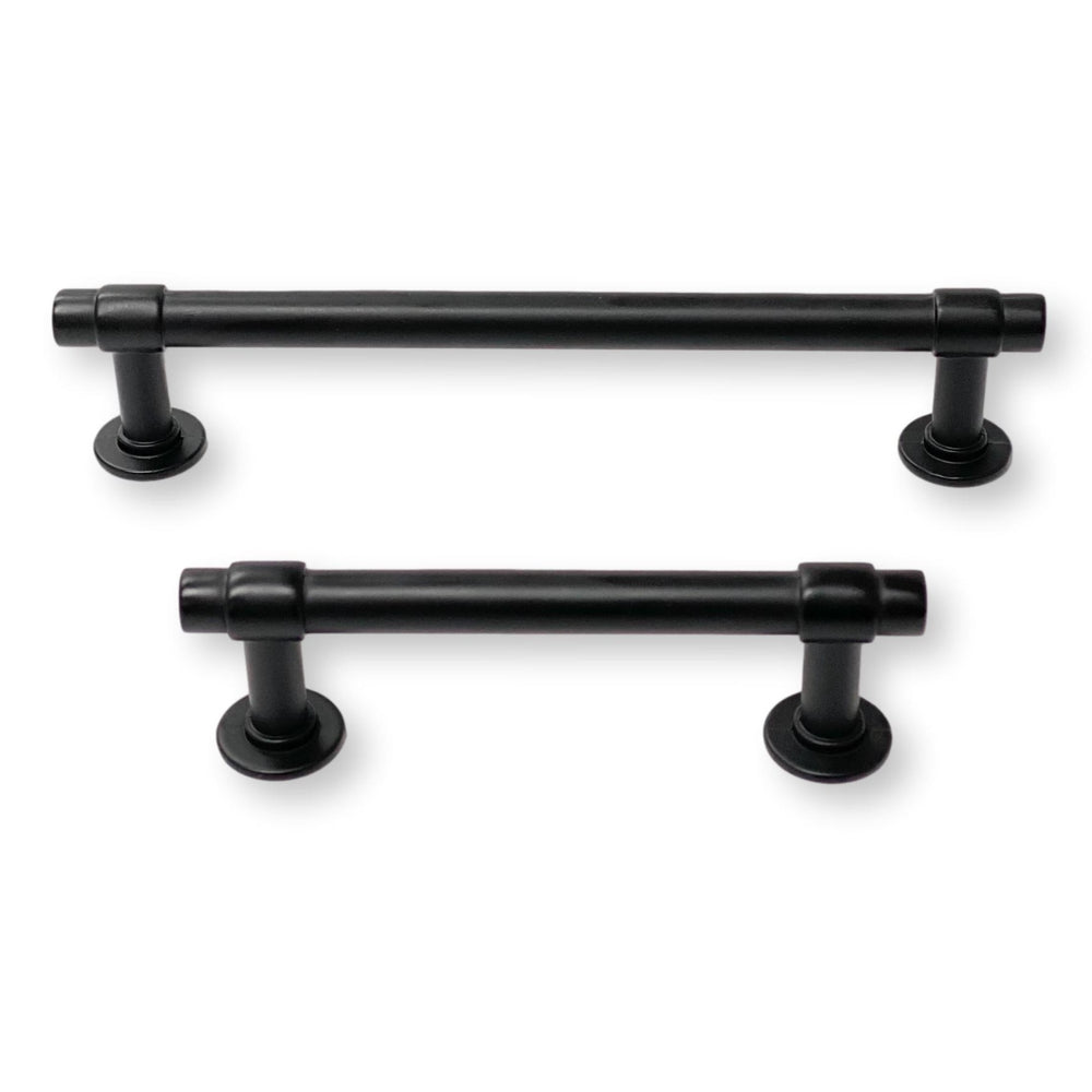 Matte Black "Farmhouse" T-Bar Drawer Pulls - Forge Hardware Studio