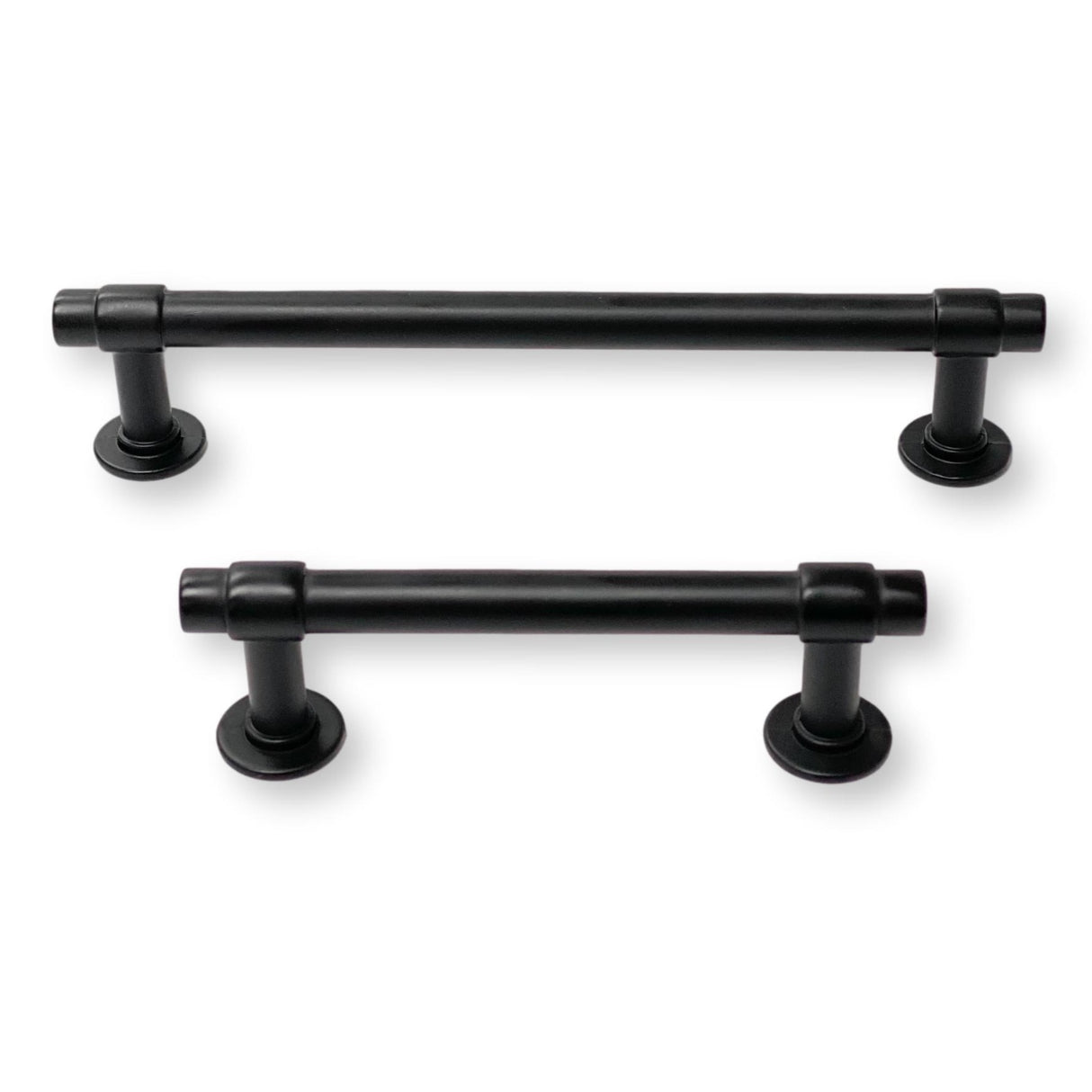 Matte Black "Farmhouse" T-Bar Drawer Pulls - Forge Hardware Studio