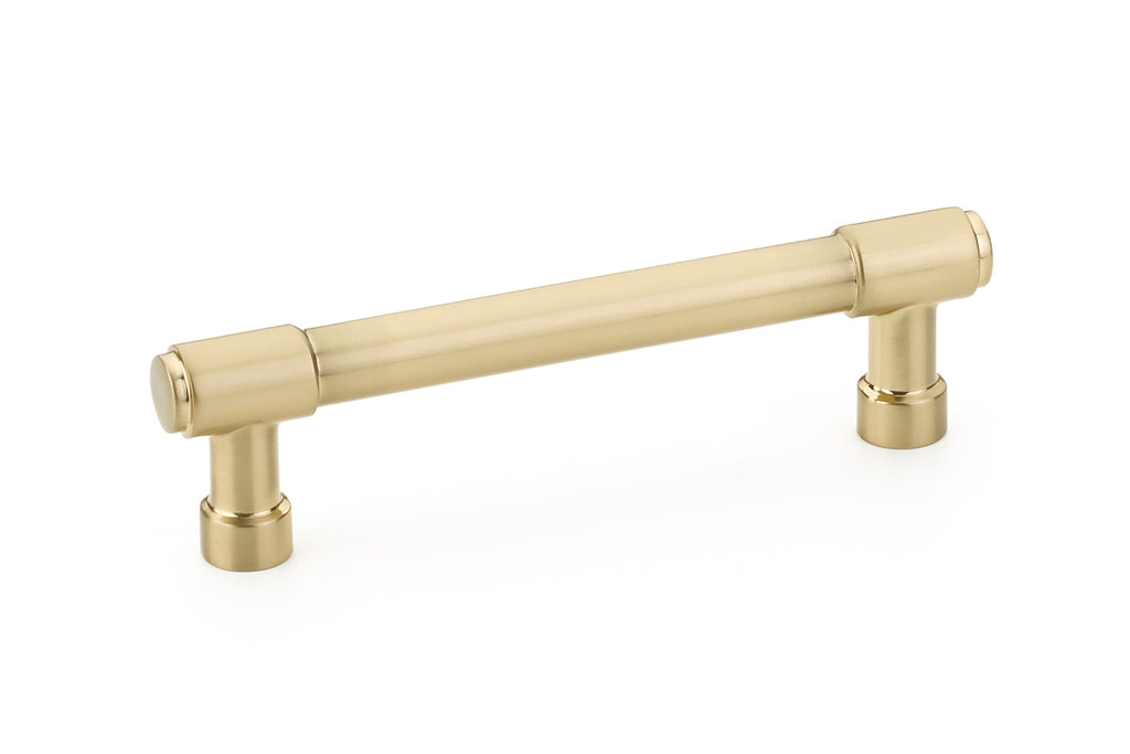 Modern "Industry" Cabinet Knobs and Drawer Pulls in Satin Brass - Forge Hardware Studio