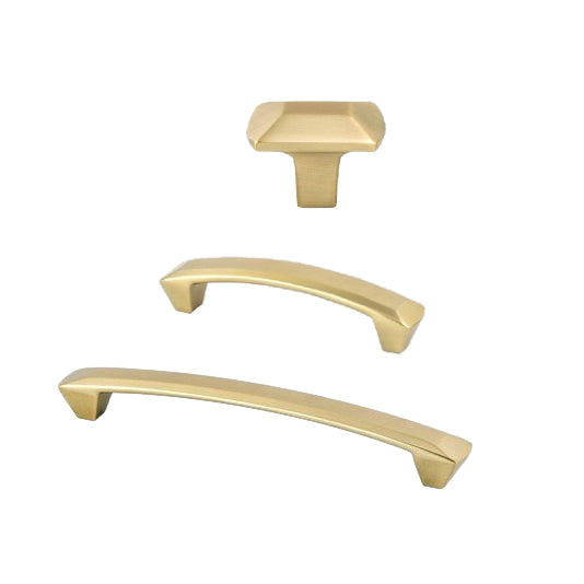 Lucy Cabinet Knob and Drawer Pulls in Satin Brass - Forge Hardware Studio