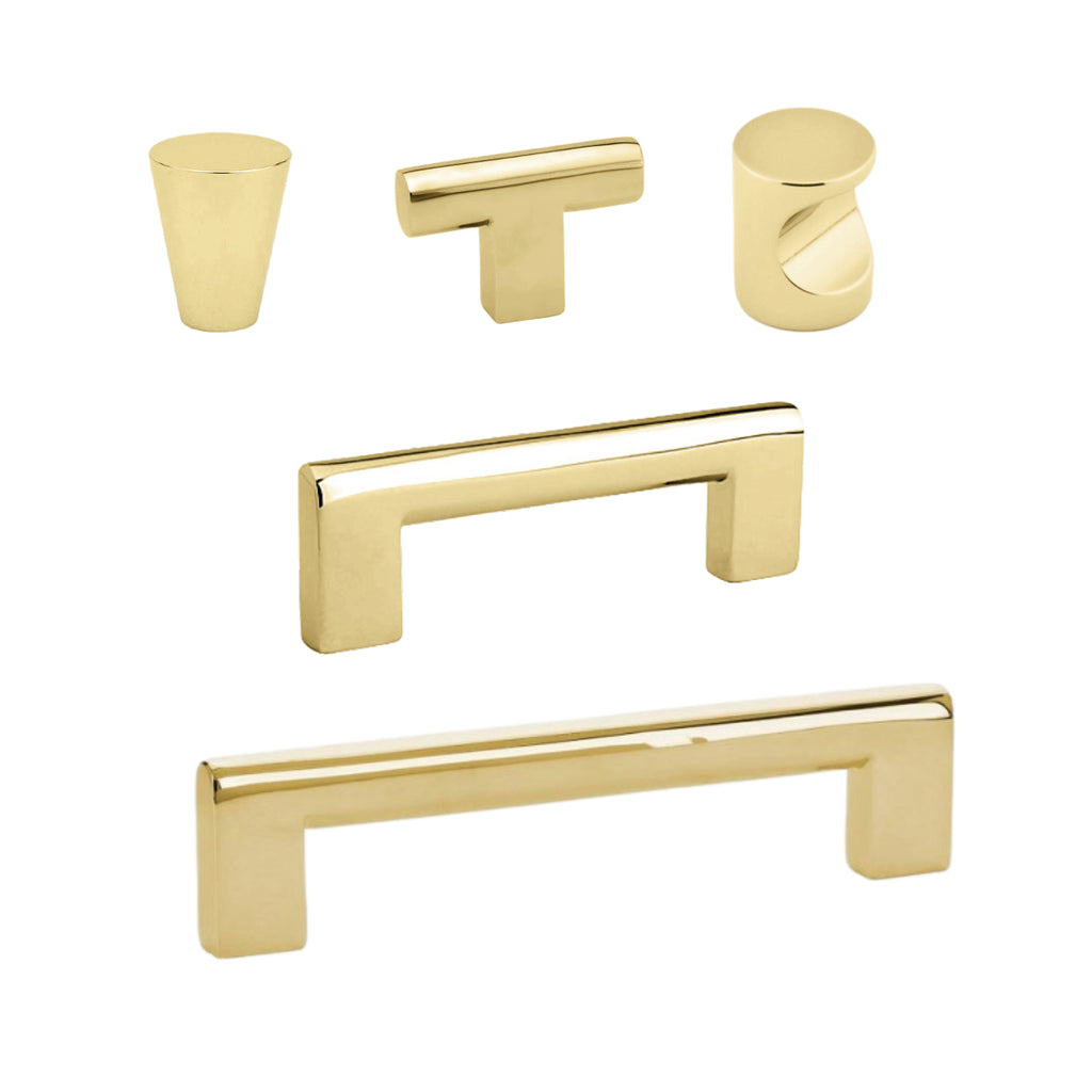Unlacquered Brass"Luxe" Cabinet Knobs and Drawer Pulls - Forge Hardware Studio