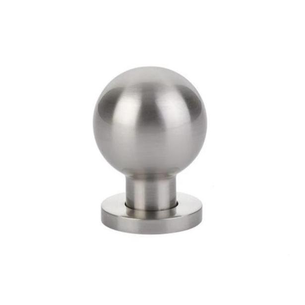 Luxe Contemporary Satin Nickel Round Ball Knob - Brass Cabinet Hardware 