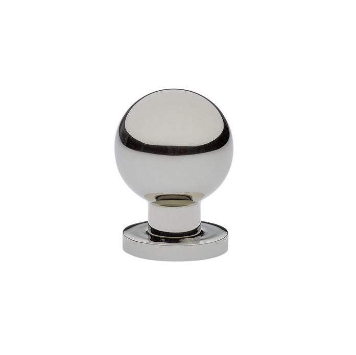 Luxe Contemporary Polished Nickel Round Ball Knob - Brass Cabinet Hardware 