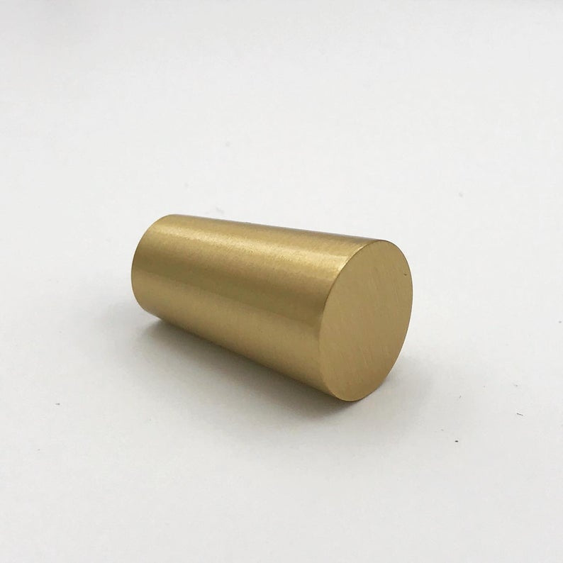Modern Brass Mid-Century "MCM” Cone Cabinet Knob - Brass Cabinet Hardware 