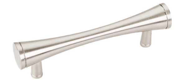 Brushed Nickel "MCM" Mid-Century Pulls and Knob - Brass Cabinet Hardware 