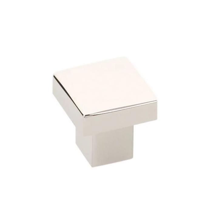 Modern Rectangular Hunter Finger Pull in Polished Nickel - Brass Cabinet Hardware 