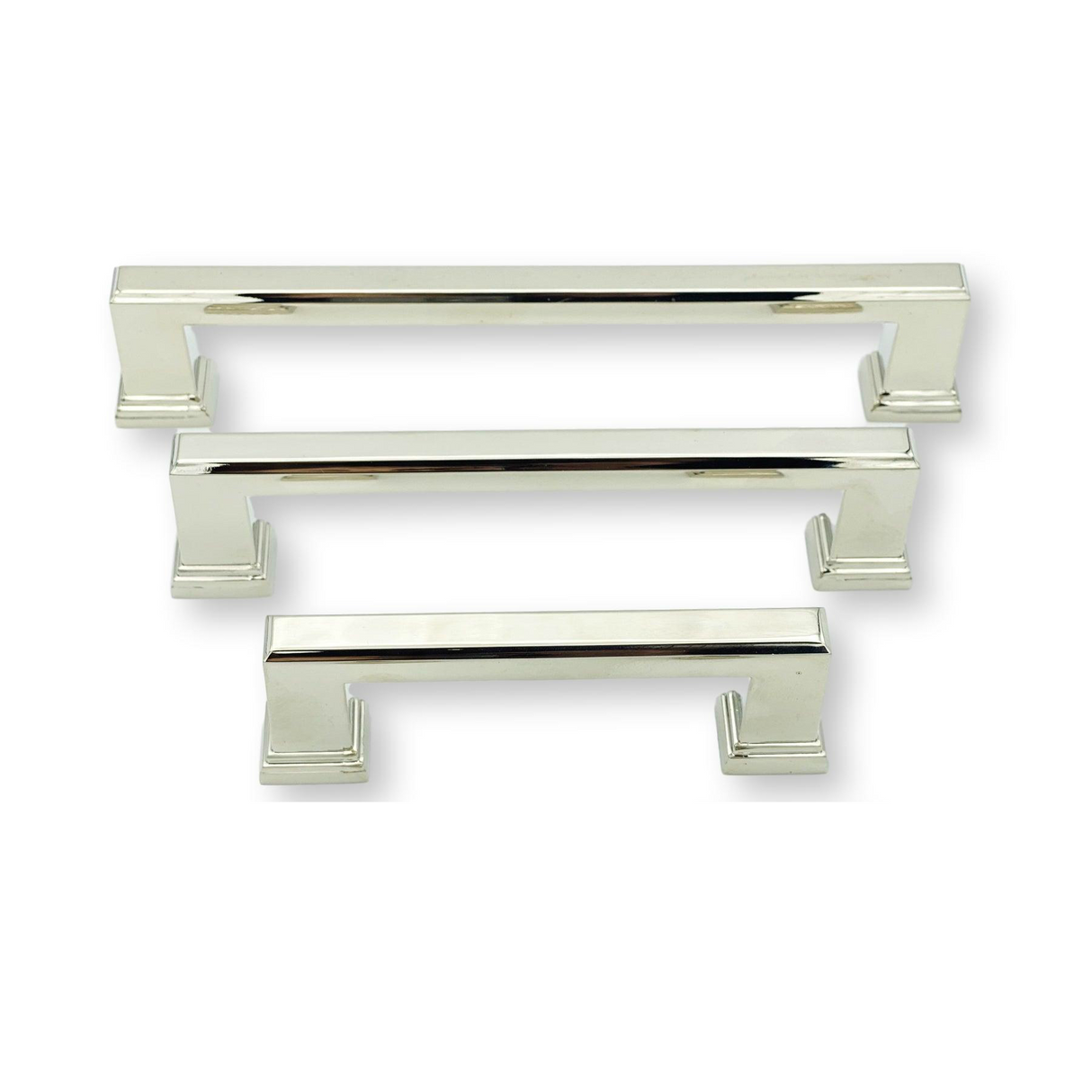 Polished Nickel "Newton" Mission Drawer Pulls - Kitchen Cabinet Handles - Forge Hardware Studio