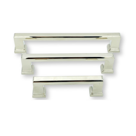 Polished Nickel "Newton" Mission Drawer Pulls - Kitchen Cabinet Handles - Forge Hardware Studio