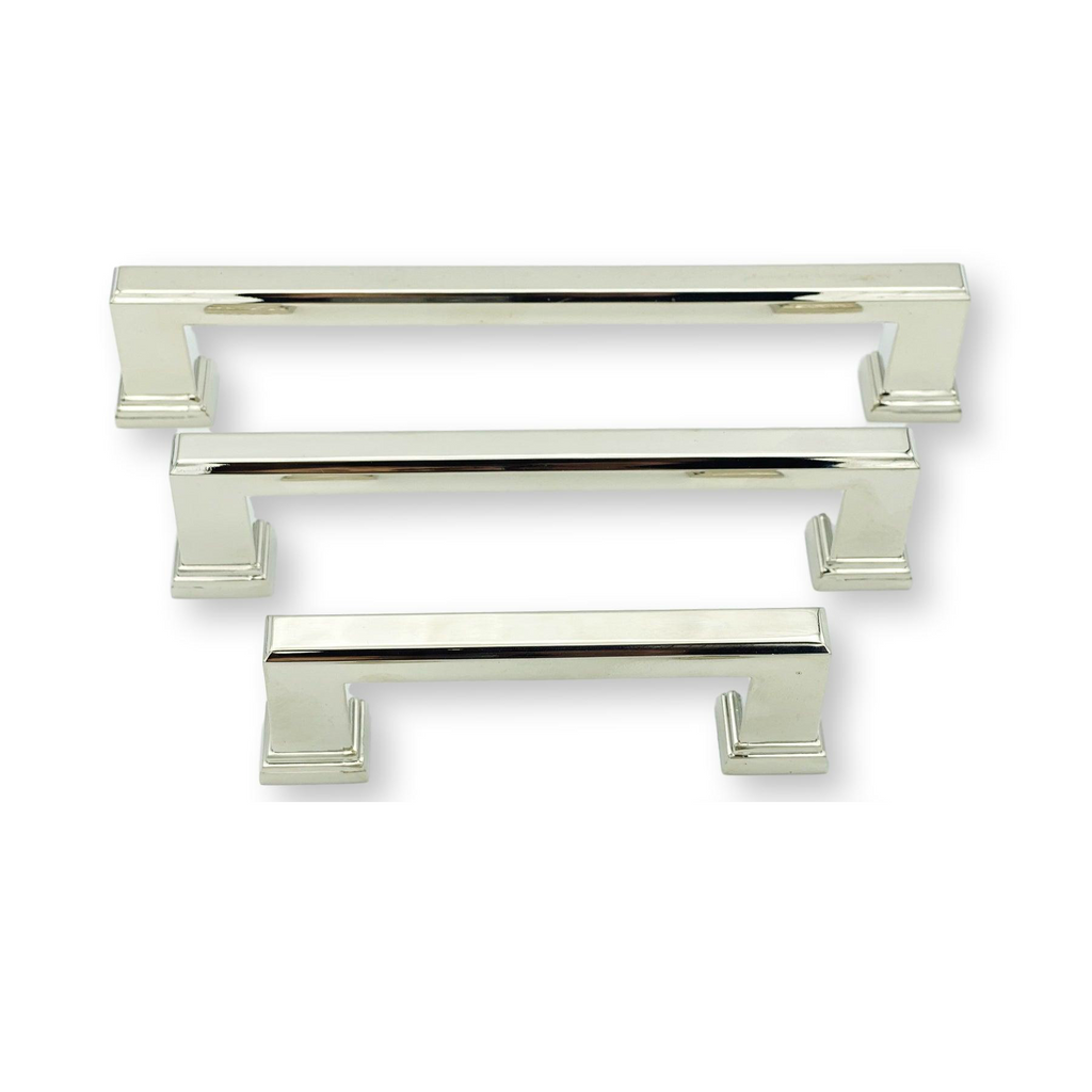 Polished Nickel "Newton" Mission Drawer Pulls - Kitchen Cabinet Handles - Forge Hardware Studio