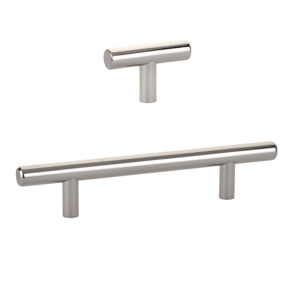 T-Bar "European" Polished Nickel Cabinet Knobs and Pulls - Forge Hardware Studio