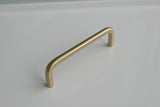 Wire Mid-Century "Peggy" Satin Brass Drawer Pulls - Brass Cabinet Hardware 