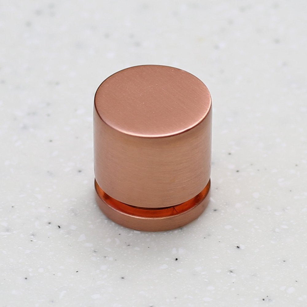 Satin Copper Cabinet Knob 1" - Hardware Pull - Brass Cabinet Hardware 
