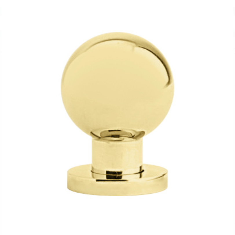 Luxe Contemporary Unlacquered Brass Round Ball Knob - Brass Cabinet Hardware 
