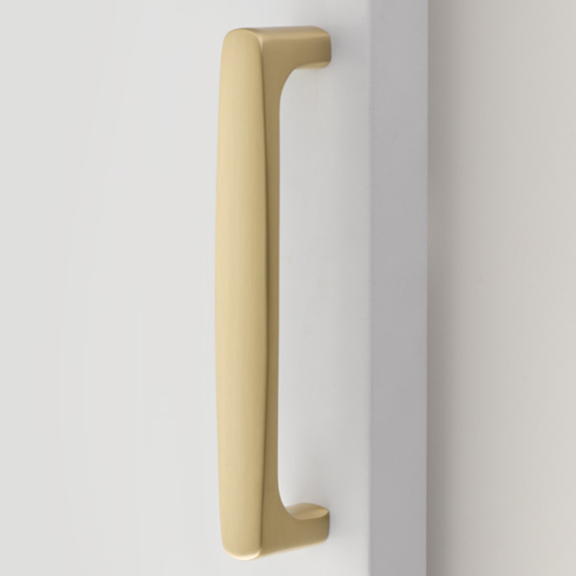 Barn Door Pull in Satin Brass Handle Hardware for Interior Doors - Forge Hardware Studio