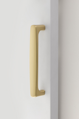 Barn Door Pull in Satin Brass Handle Hardware for Interior Doors - Forge Hardware Studio