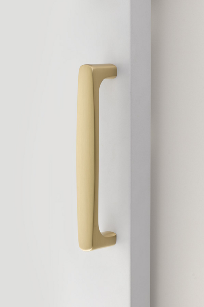 Barn Door Pull in Unlacquered Polished Brass Handle Hardware for Interior Doors - Forge Hardware Studio
