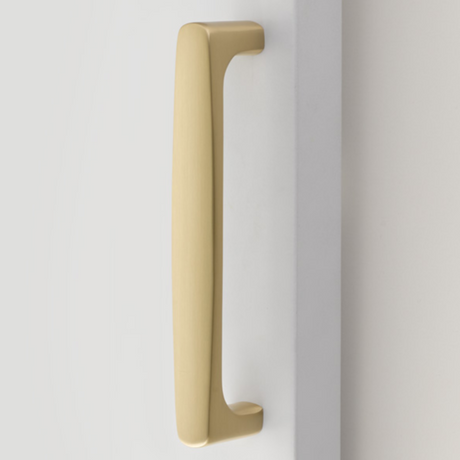 Barn Door Pull in Unlacquered Polished Brass Handle Hardware for Interior Doors - Forge Hardware Studio