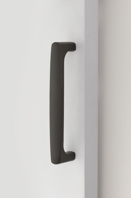 Barn Door Pull "Riverside" in Flat Black Handle Hardware for Interior Doors - Forge Hardware Studio