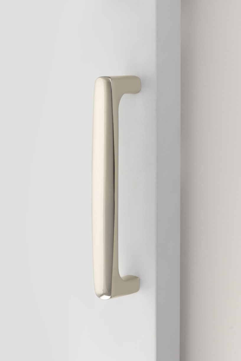 Barn Door Pull "Riverside" in Polished Nickel Handle Hardware for Interior Doors - Forge Hardware Studio