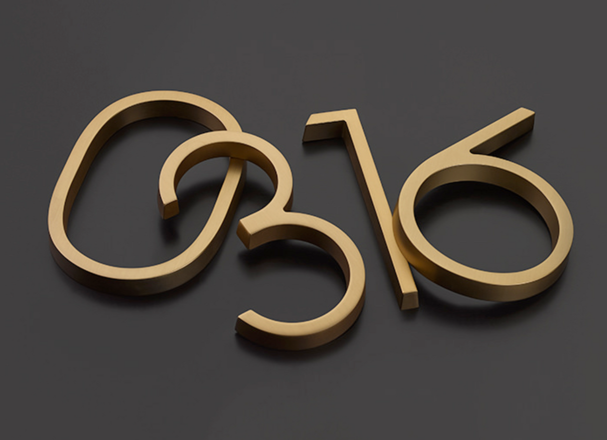 Modern 7" House Numbers "Edge" - Designer Home Numbers - Forge Hardware Studio