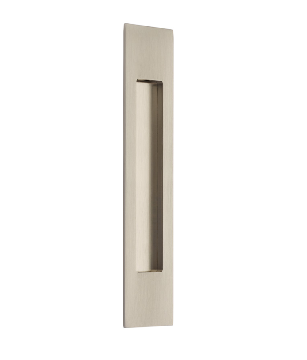 Modern Rectangular Flush Solid Recess Door Pull in Satin Nickel - Forge Hardware Studio