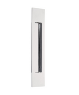 Modern Rectangular Flush Solid Recess Door Pull in Polished Chrome - Forge Hardware Studio