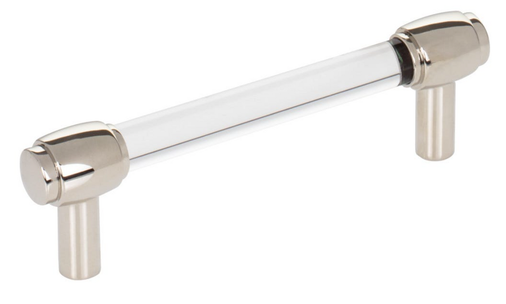 Nash Lucite Polished Nickel Drawer Pulls and Cabinet Knobs - Forge Hardware Studio