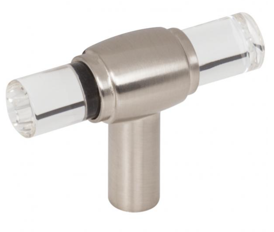 Nash Lucite Satin Nickel Drawer Pulls and Cabinet Knobs - Forge Hardware Studio