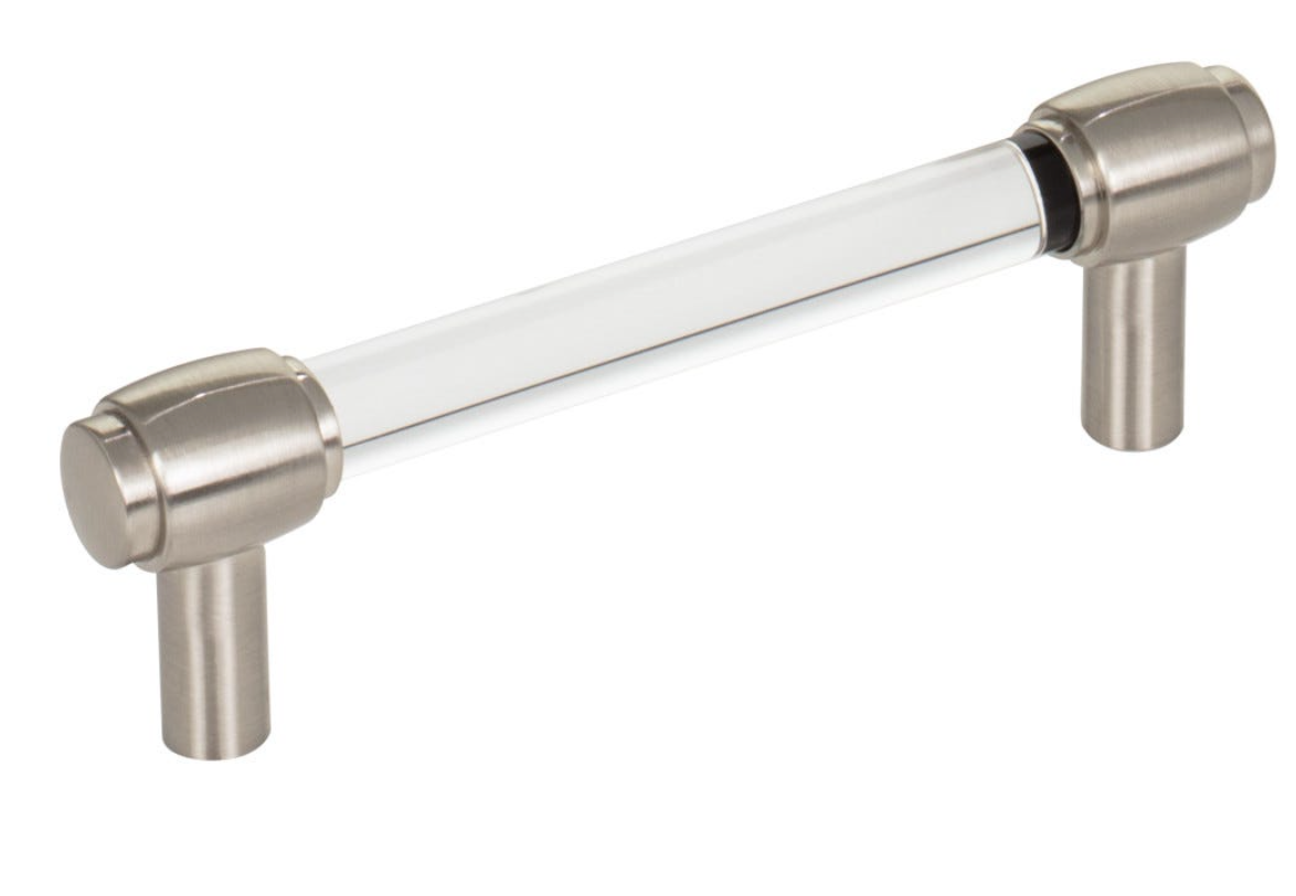 Nash Lucite Satin Nickel Drawer Pulls and Cabinet Knobs - Forge Hardware Studio