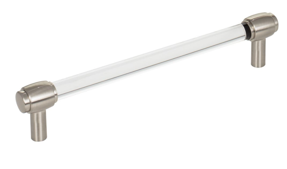 Nash Lucite Satin Nickel Drawer Pulls and Cabinet Knobs - Forge Hardware Studio