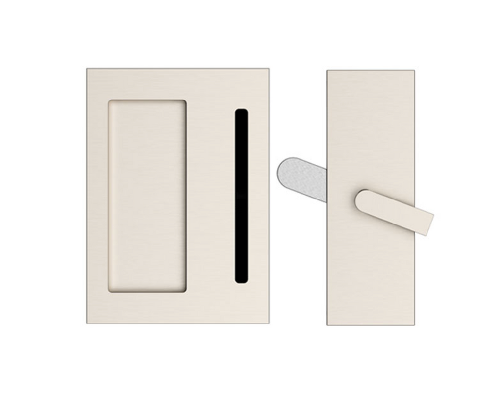 Modern Barn Door Privacy Lock and Flush Pull-Hardware for Interior Doors - Forge Hardware Studio