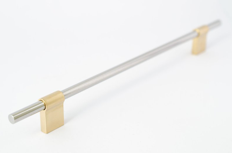 T-Bar "Line" Brushed Brass and Polished Nickel Drawer Pulls Cabinet Hardware - Forge Hardware Studio