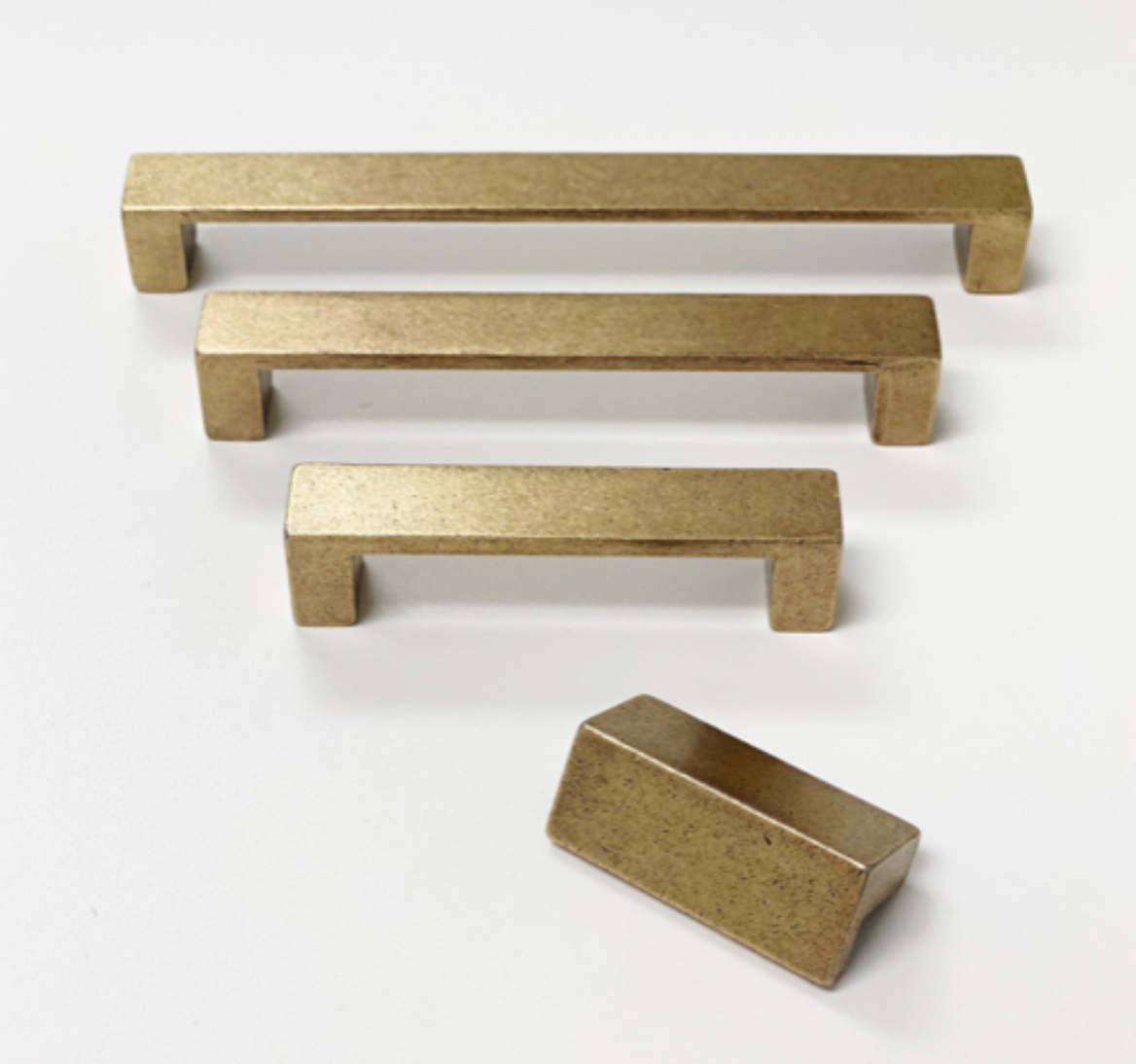 Madison Drawer Pulls in Aged Brass Drawer Handles - Cabinet Hardware - Forge Hardware Studio