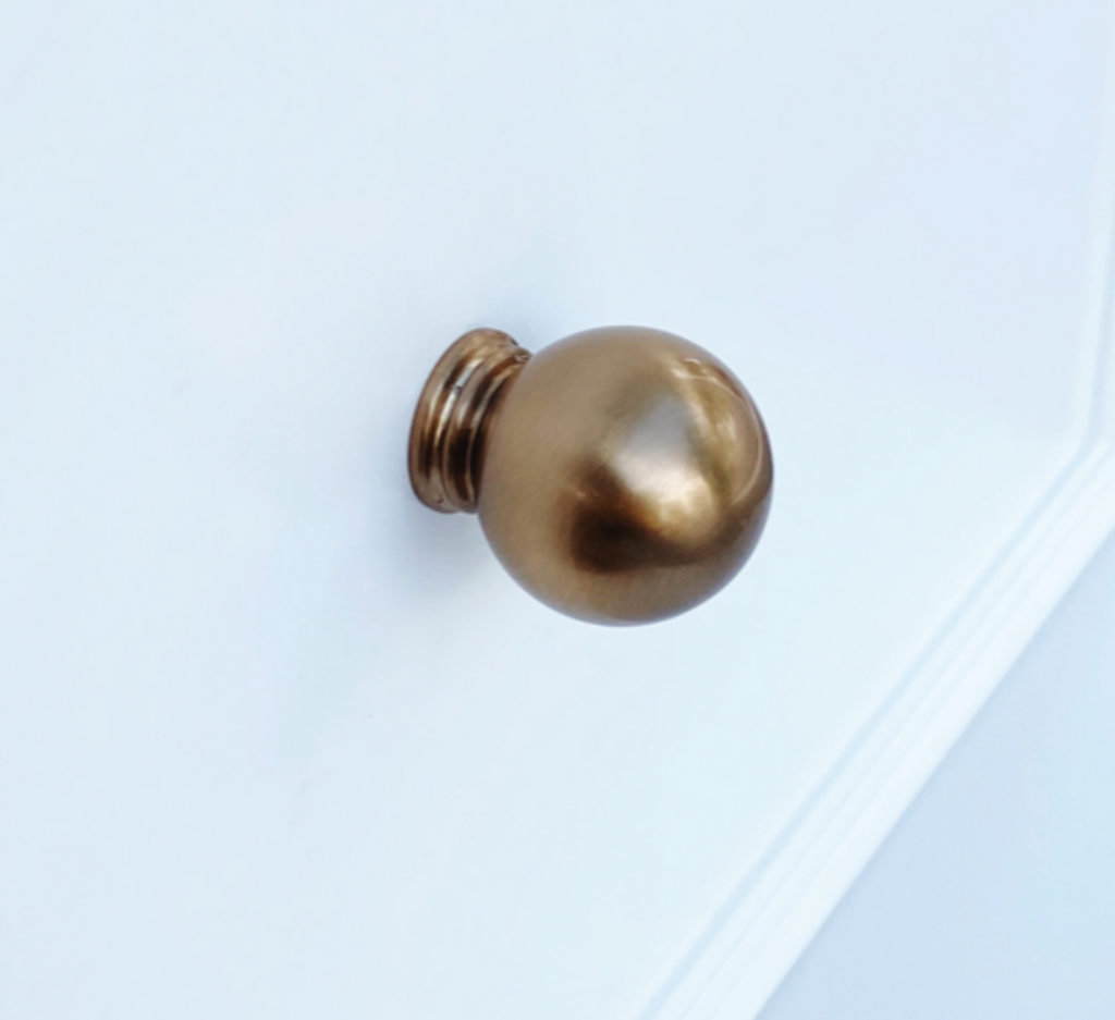 Champagne Bronze “Kira” Cabinet Ball Knob | Bronze Round Cabinet Knob - Forge Hardware Studio