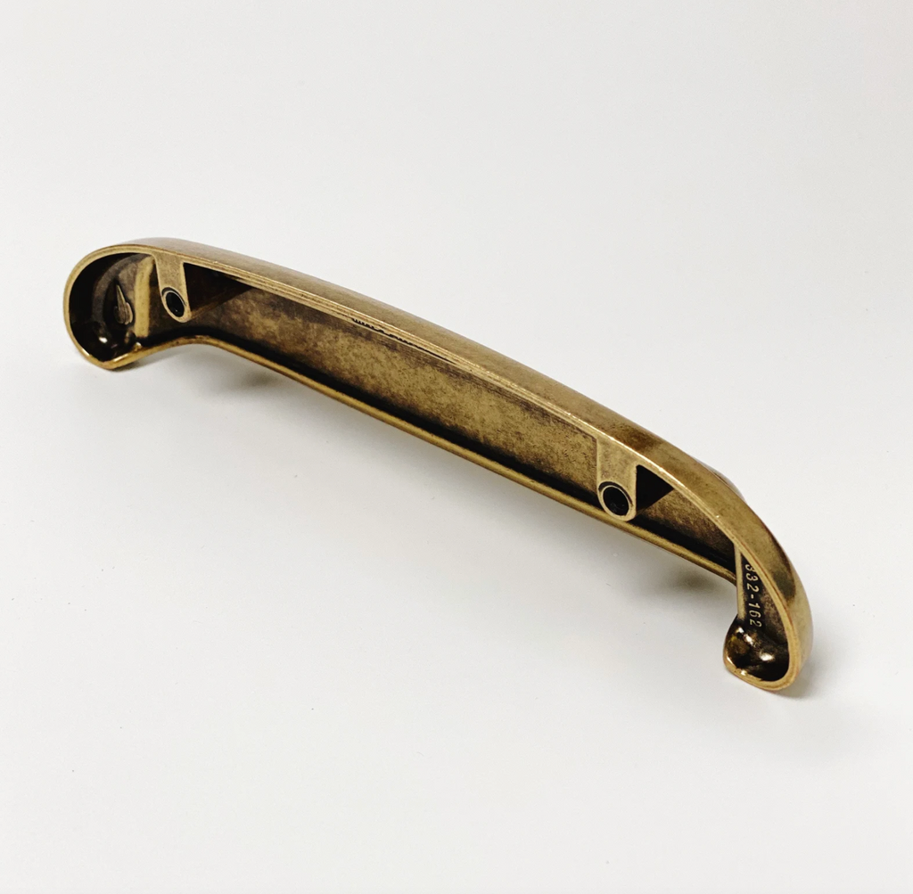 Drawer Cup Pull "Capri" in Antique Brass - Brass Cabinet Hardware - Forge Hardware Studio