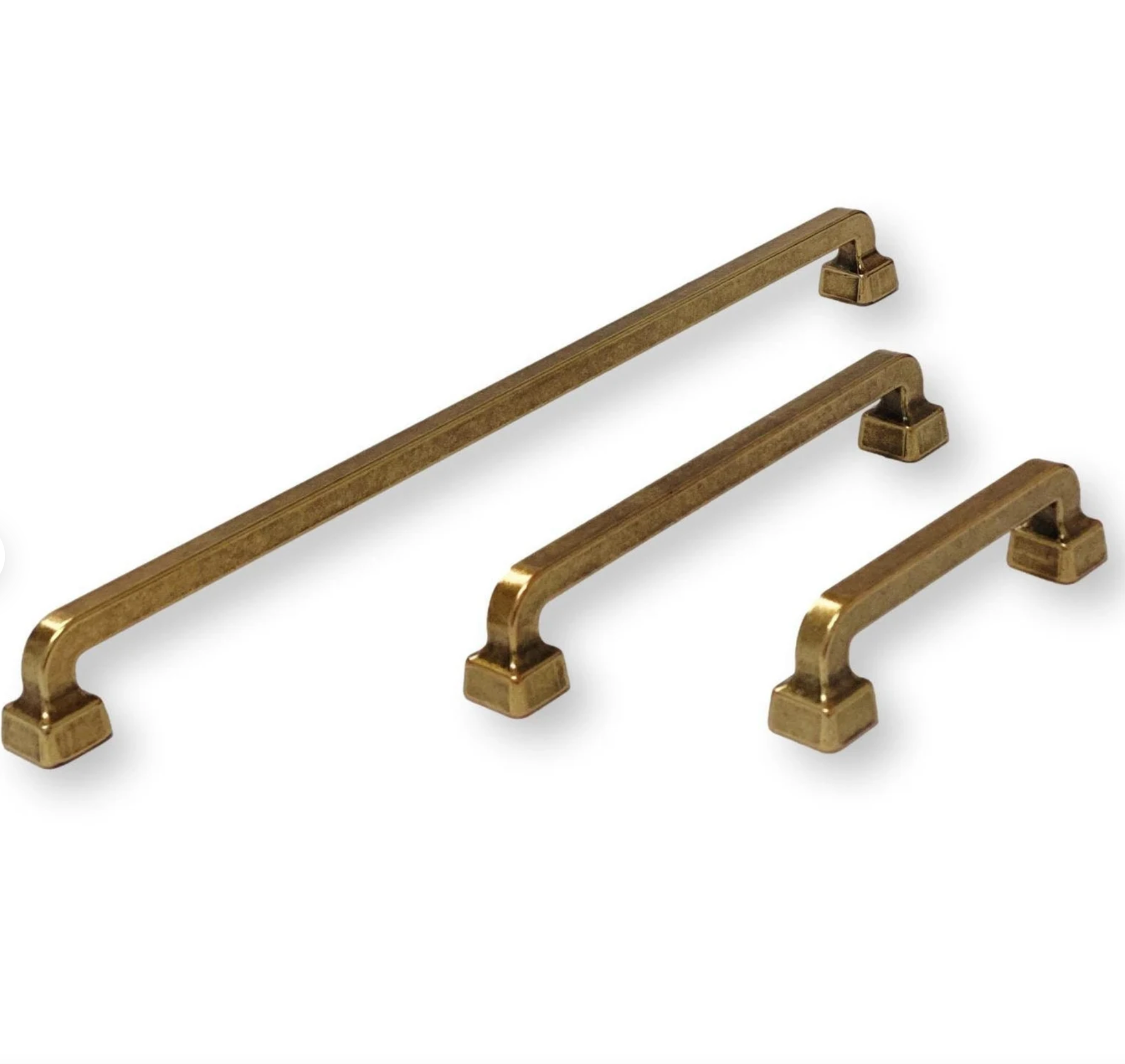 Mission Drawer Pull Capri in Antique Brass - Brass Cabinet Hardware