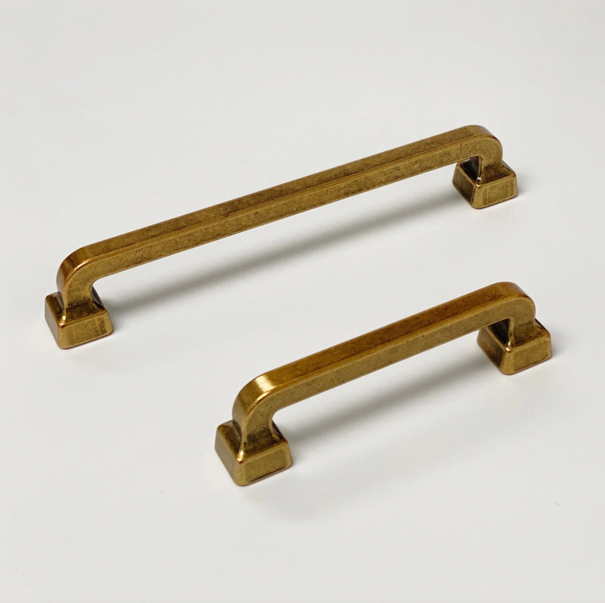 Mission Drawer Pull "Capri" in Antique Brass - Brass Cabinet Hardware - Forge Hardware Studio