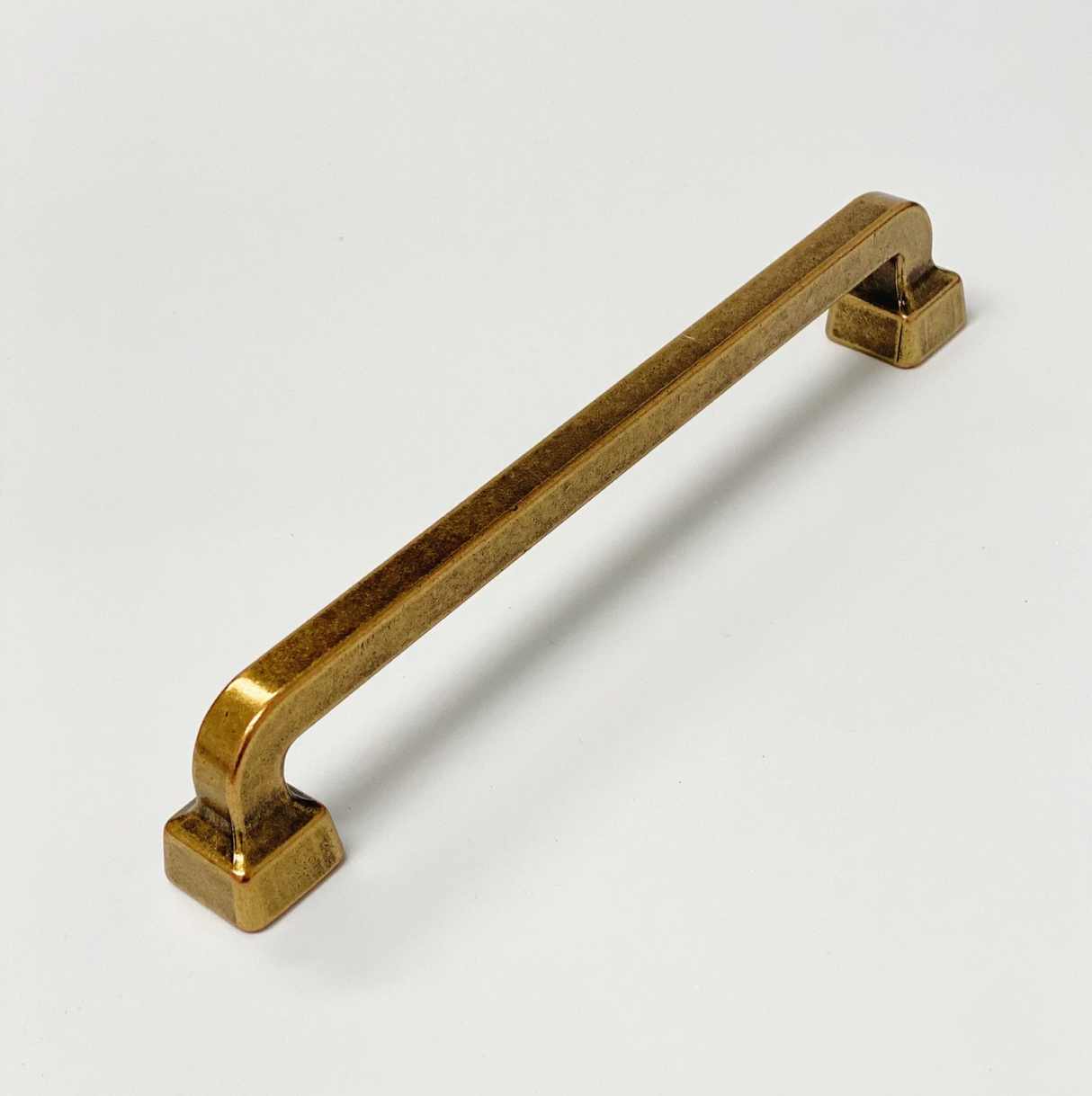 Mission Drawer Pull "Capri" in Antique Brass - Brass Cabinet Hardware - Forge Hardware Studio