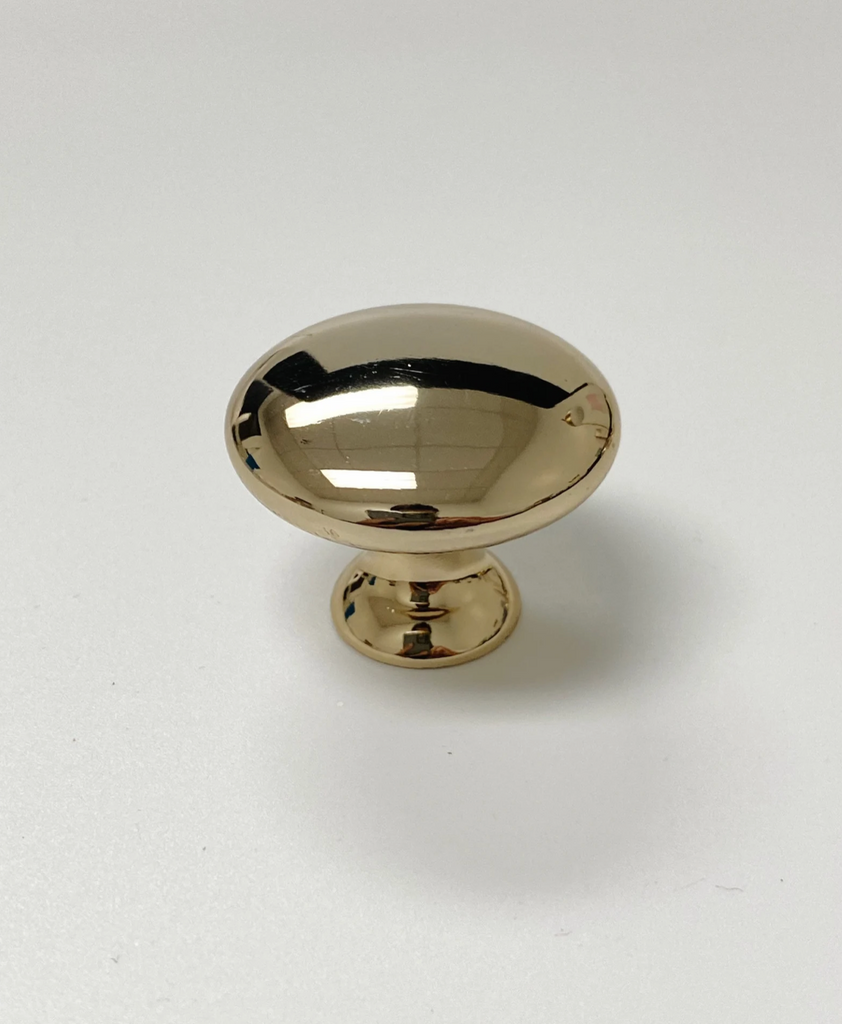 Polished Light Gold "Capri" Cup Drawer Pull, Ring Pull or Round Cabinet Knob. Finger Brass Pull - Forge Hardware Studio