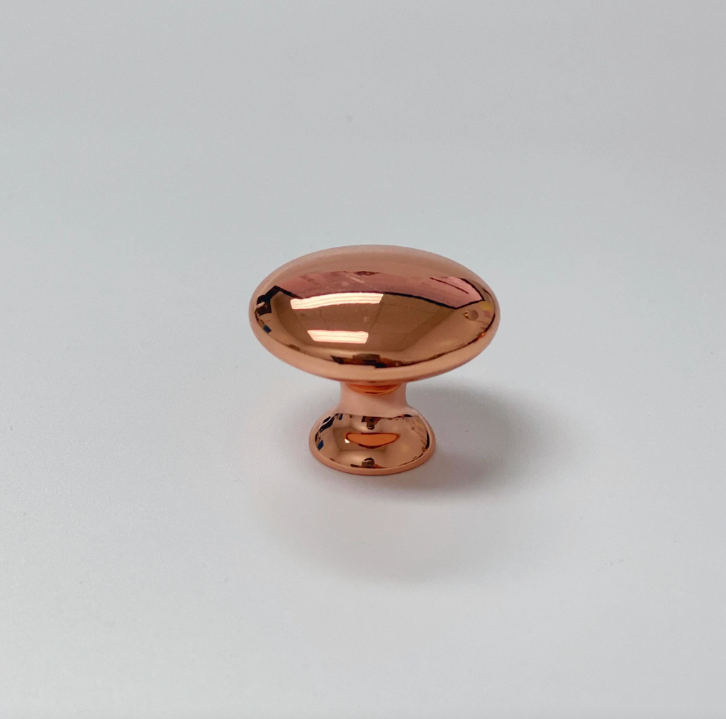 Polished Copper "Capri" Cup Drawer Pull, Ring Pull or Round Cabinet Knob. Finger Copper Pull - Forge Hardware Studio