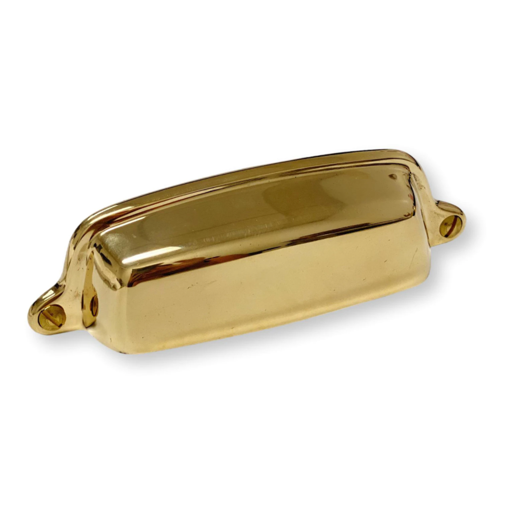 Unlacquered Brass "Eloise" Cabinet Cup Drawer Pull - Kitchen Drawer Handle - Forge Hardware Studio