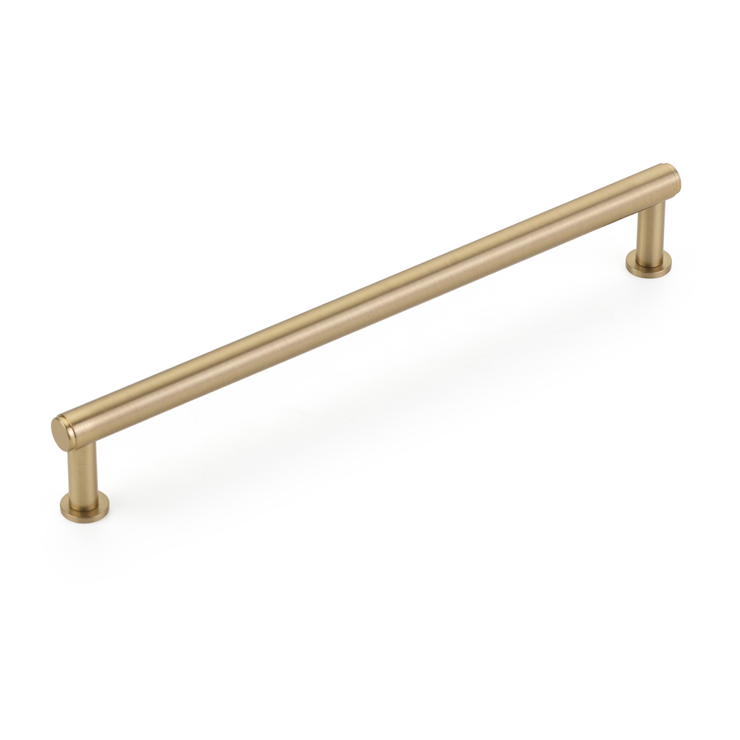 Satin Brass "Maison No. 2" Smooth Drawer Pulls and Cabinet Knobs with Optional Backplate - Forge Hardware Studio