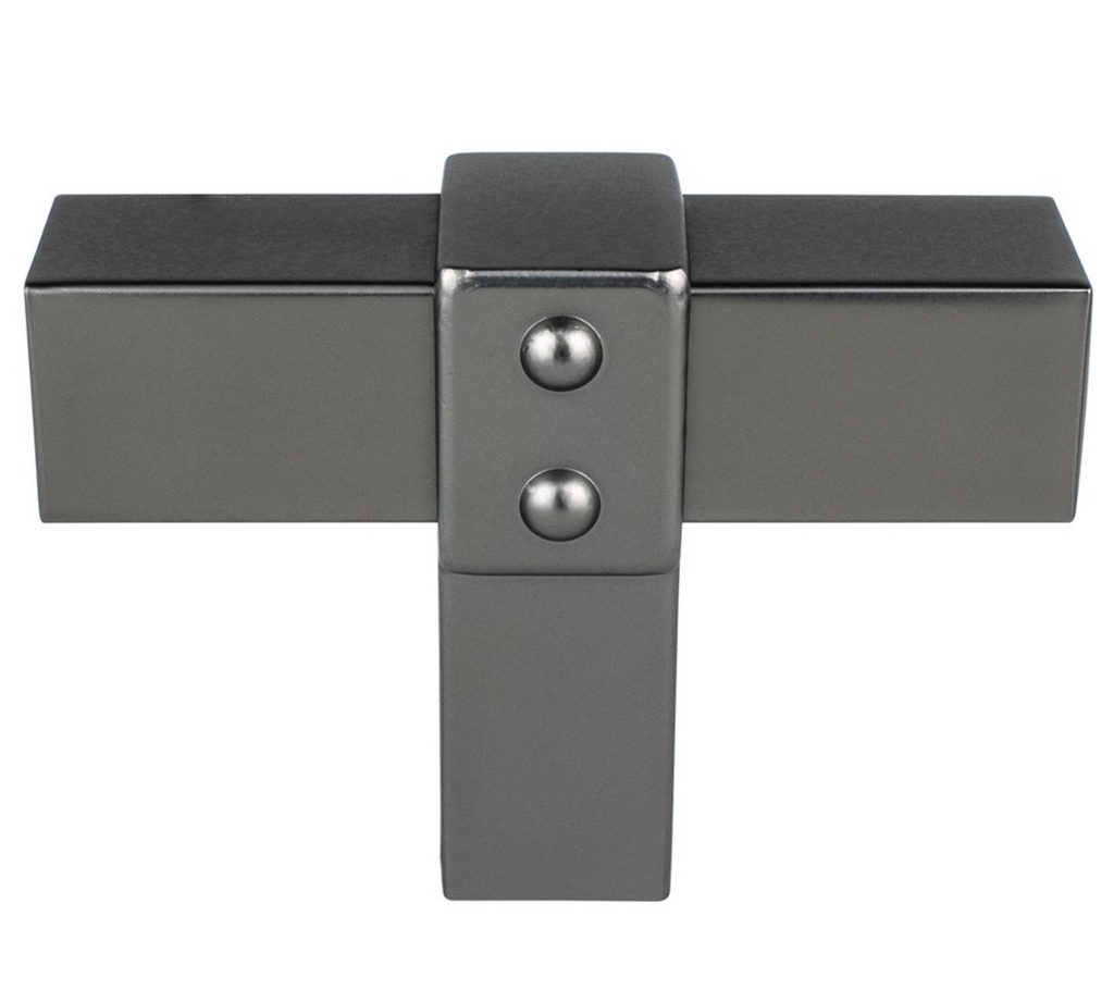 Ash Gray "Rio" T-Bar Cabinet Knob and Drawer Pulls - Forge Hardware Studio