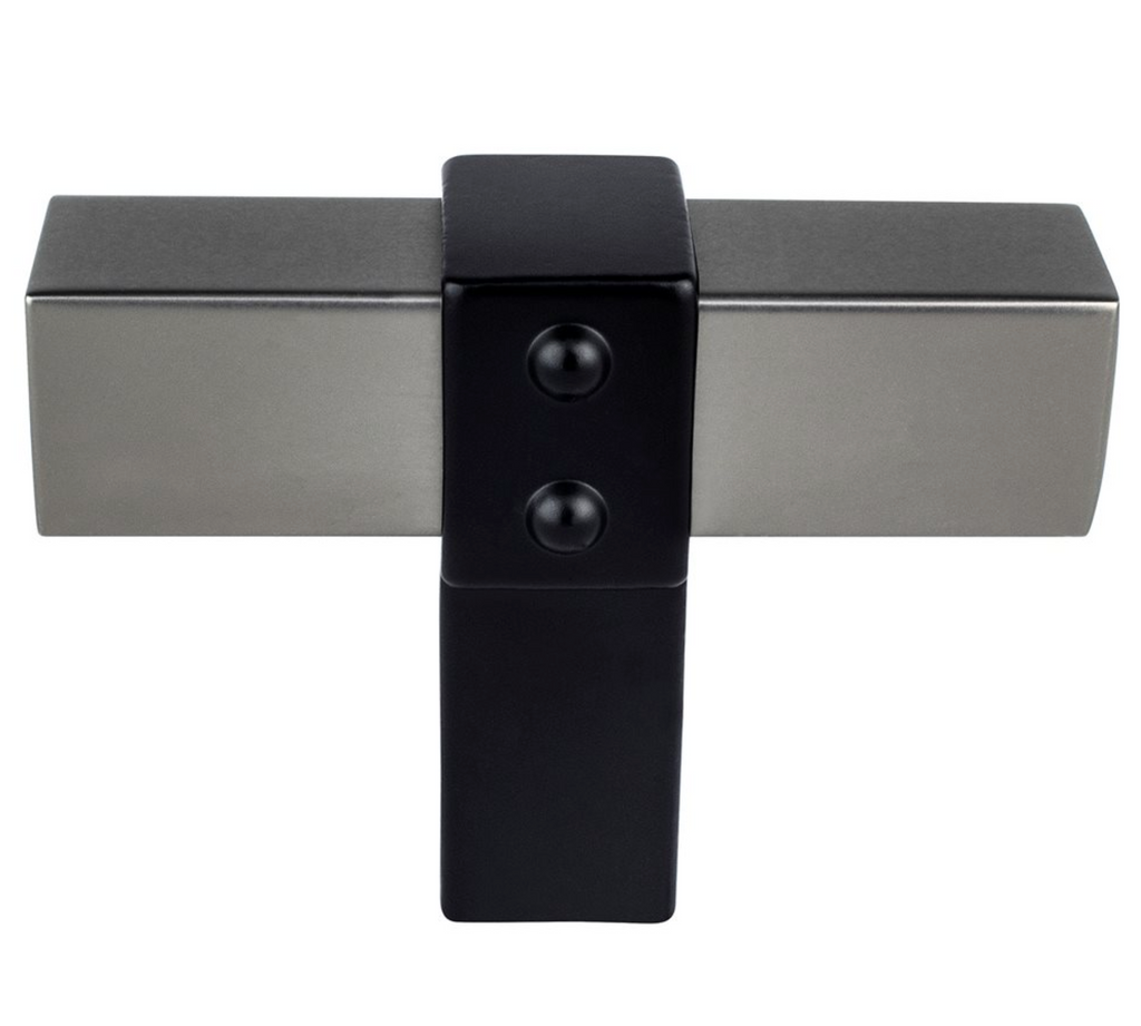 Ash Gray and Matte Black "Rio" Dual-Finish Cabinet Knob and Drawer Pulls - Forge Hardware Studio