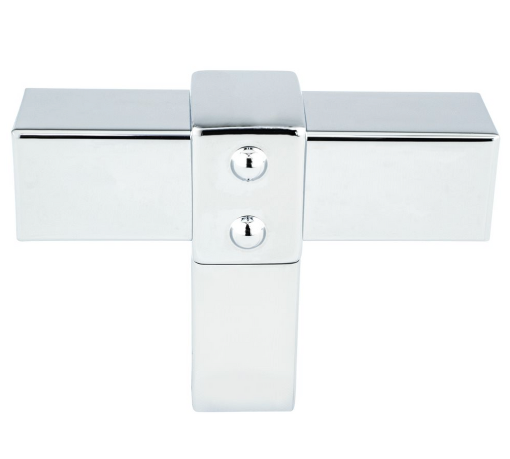 Polished Chrome "Rio" T-Bar Cabinet Knob and Drawer Pulls - Forge Hardware Studio