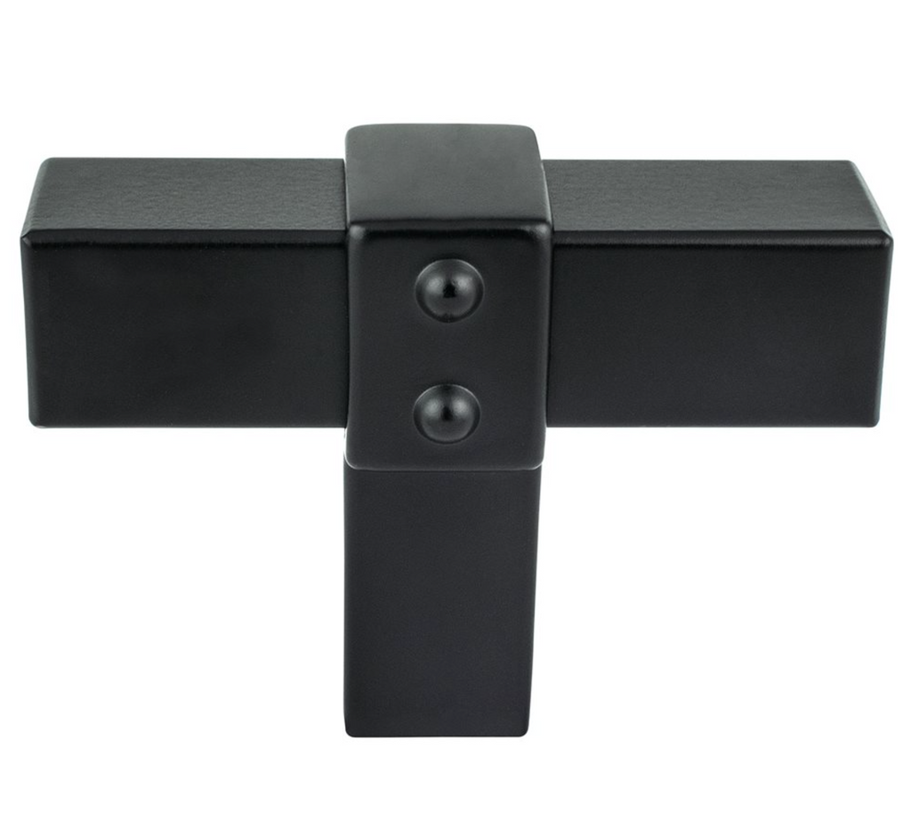 Matte Black "Rio" T-Bar Cabinet Knob and Drawer Pulls - Forge Hardware Studio