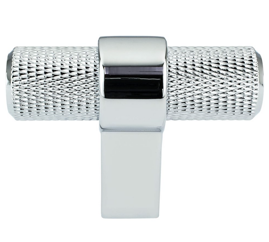 Knurled "Prelude" Polished Chrome Cabinet Knobs and Drawer Pulls - Forge Hardware Studio